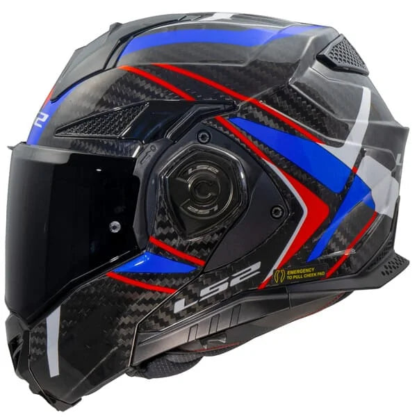 LS2 FF901 Advant X Carbon Future II White Red Blue Helmet – LazyAssBikers