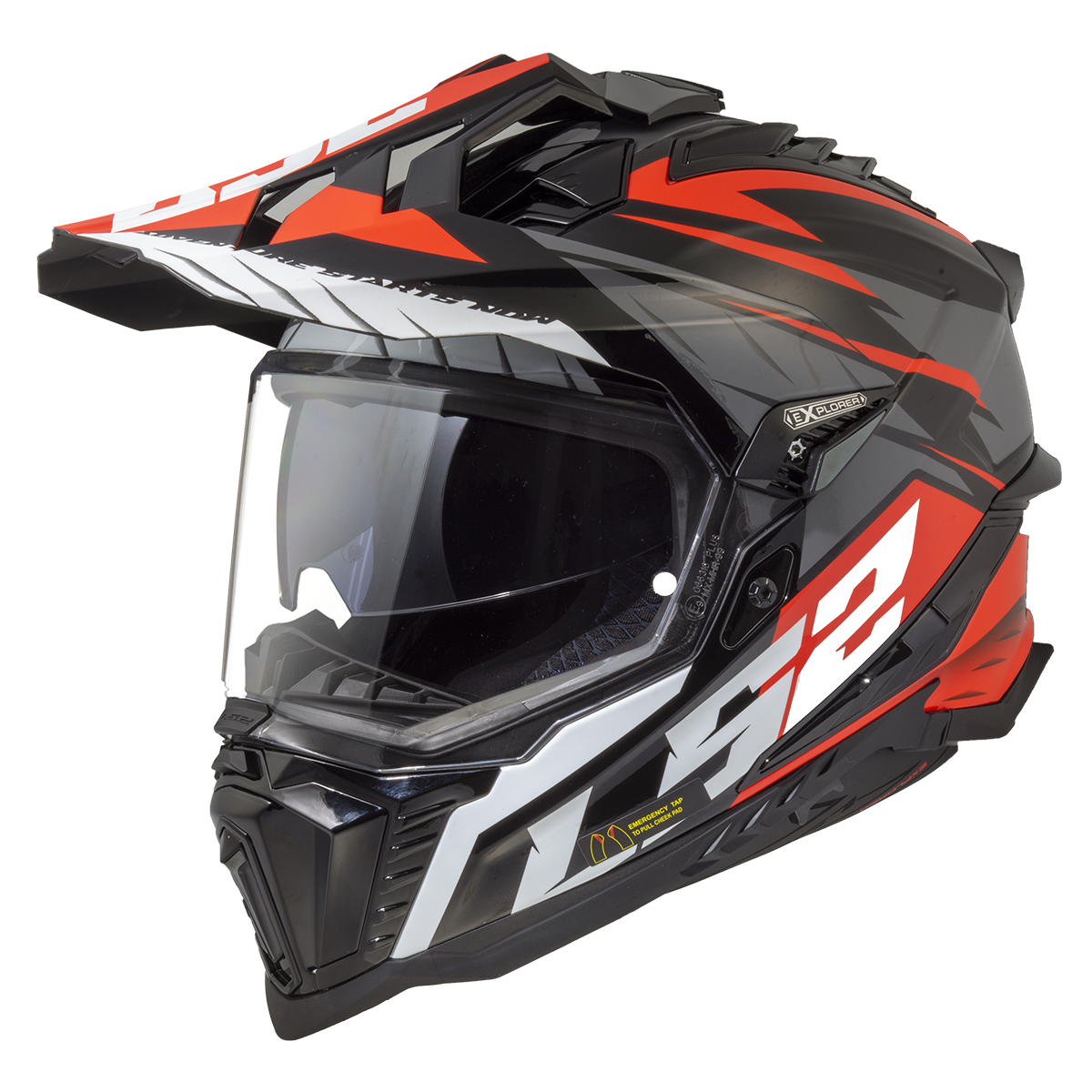 LS2 MX701 Explorer Spire Black Titanium Red Gloss Helmet