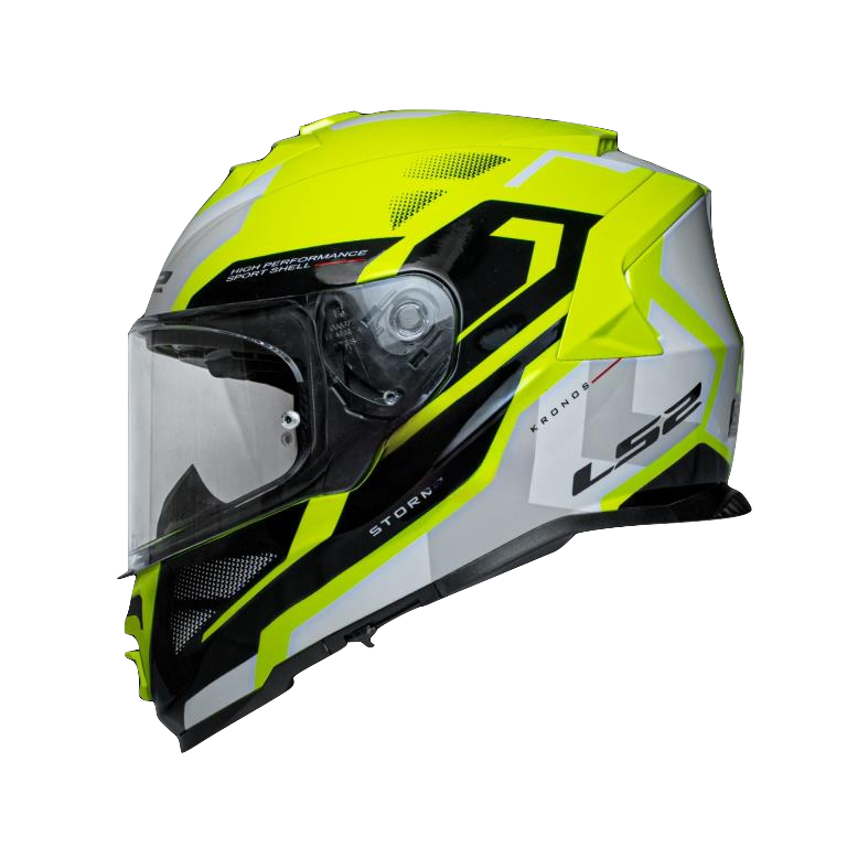 LS2 FF800 Storm II Kronos Yellow White Gloss (D Ring) Helmet