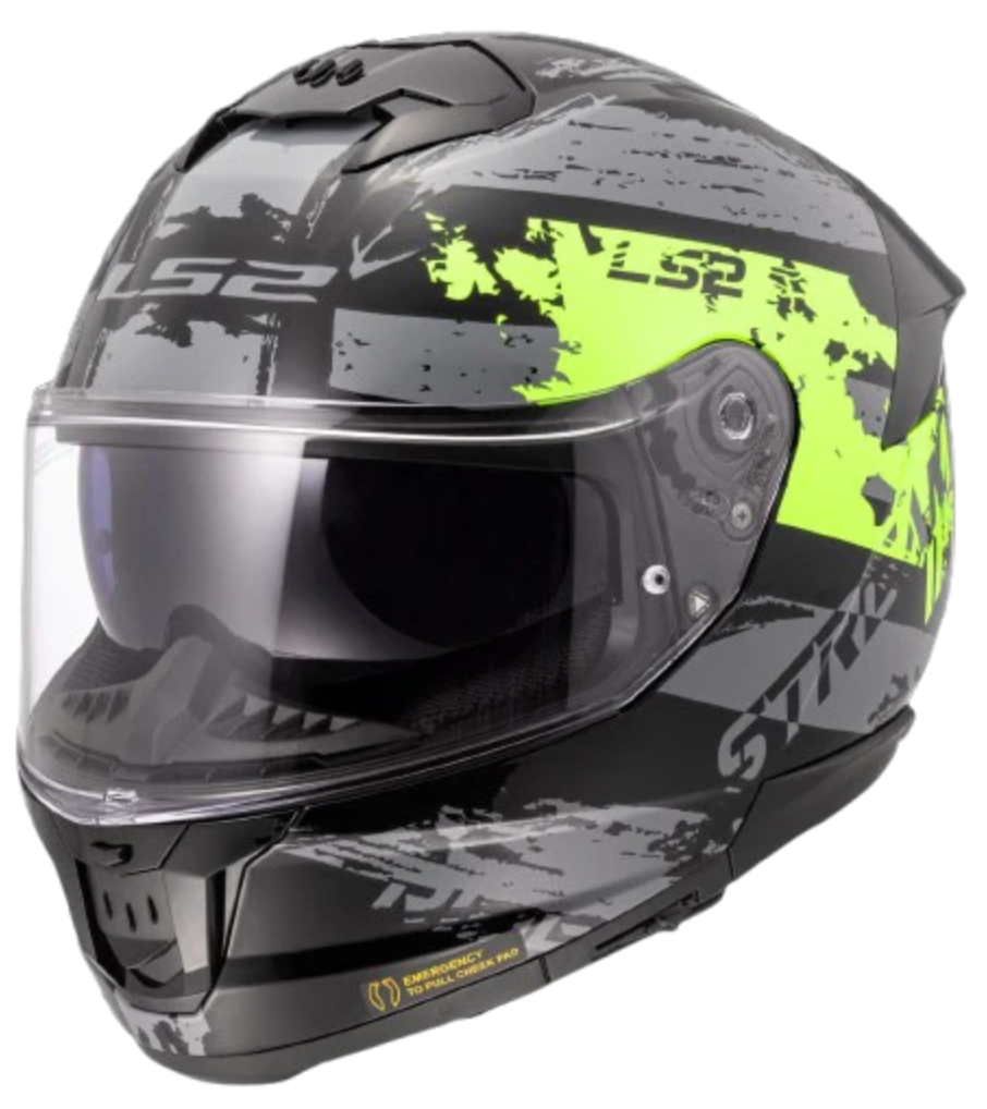 LS2 Stream II Noisy Yellow Black Gloss (D Ring) Helmet – LazyAssBikers
