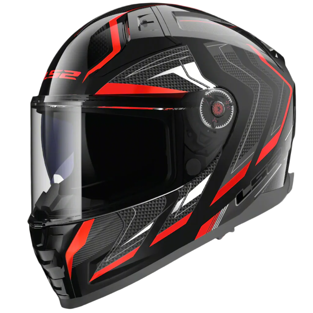 LS2 FF811 Vector II Alizer Gloss Black Red Gloss – LazyAssBikers
