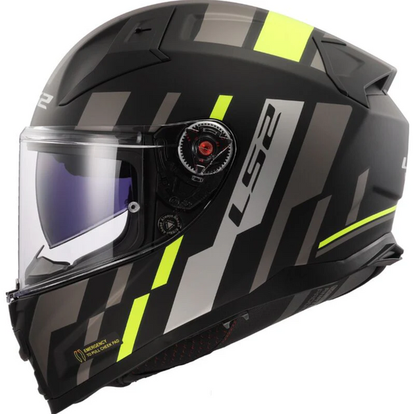 LS2 FF811 Vector II Tron Matt Black HiViz Yellow – LazyAssBikers