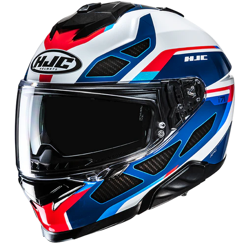 HJC I71 Zest MC21 Gloss White Red Blue – LazyAssBikers