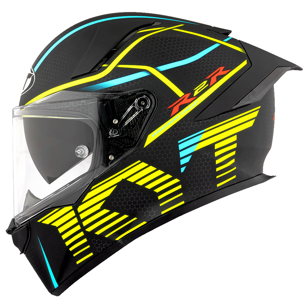 Kyt R2r Gopro KYT R2R Pro Concept Matt Black Yellow Helmet – LazyAssBikers