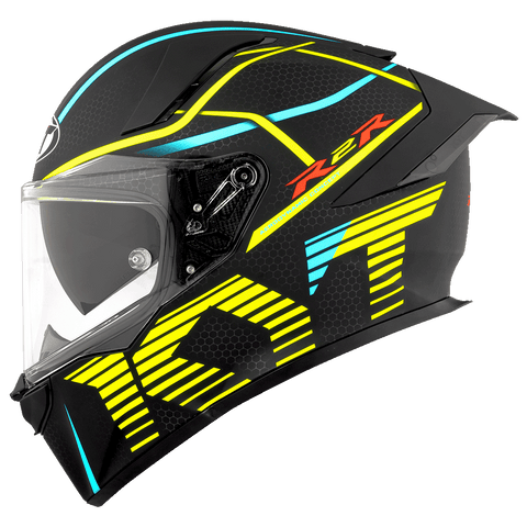 KYT R2R Pro Concept Matt Black Yellow Helmet