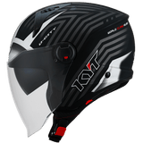 KYT D-City Open Face Lucent Matt Black Silver