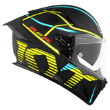 KYT R2R Pro Concept Matt Black Yellow Helmet