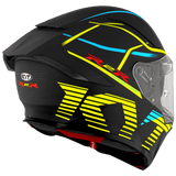 KYT R2R Pro Concept Matt Black Yellow Helmet