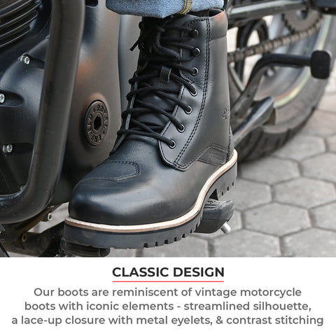 Old top motorcycle boots