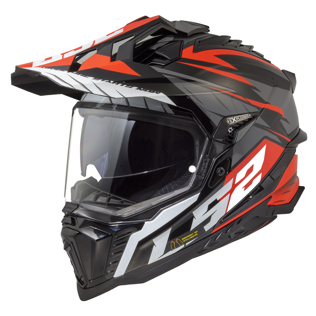 LS2 MX701 Explorer Spire Black Titanium Red Gloss Helmet LS2 MX701 Explorer Spire Black Titanium Red Gloss Helmet