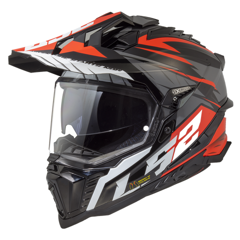 LS2 MX701 Explorer Spire Black Titanium Red Gloss Helmet