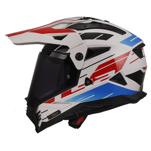 LS2 MX436 Pioneer II Namib White Blue Red Gloss Helmet