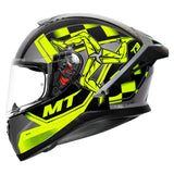 MT Thunder3 Pro Isle of Man Gloss Fluorescent Yellow Helmet