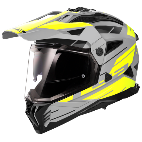 LS2 MX436 Pioneer II Namib Grey Hiviz Yellow Matt Helmet
