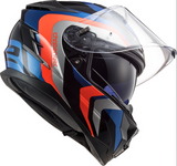 LS2 FF327 Challenger Galactic Gloss Blue Fluro Orange Helmet