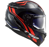 LS2 FF327 Challenger Propeller Gloss Black Red Blue Helmet