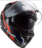 LS2 FF327 Challenger Propeller Gloss Black Red Blue Helmet