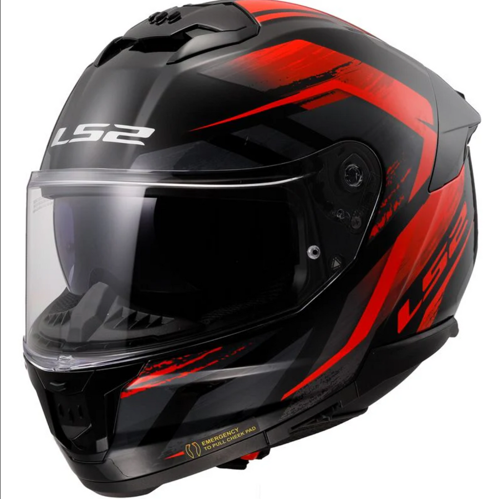 ls2 demon helmet LS2 Stream II Fury Black Red Gloss (D Ring) Helmet – LazyAssBikers