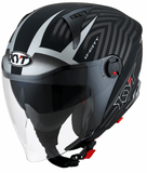 KYT D-City Open Face Lucent Matt Black Silver