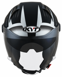 KYT D-City Open Face Lucent Matt Black Silver