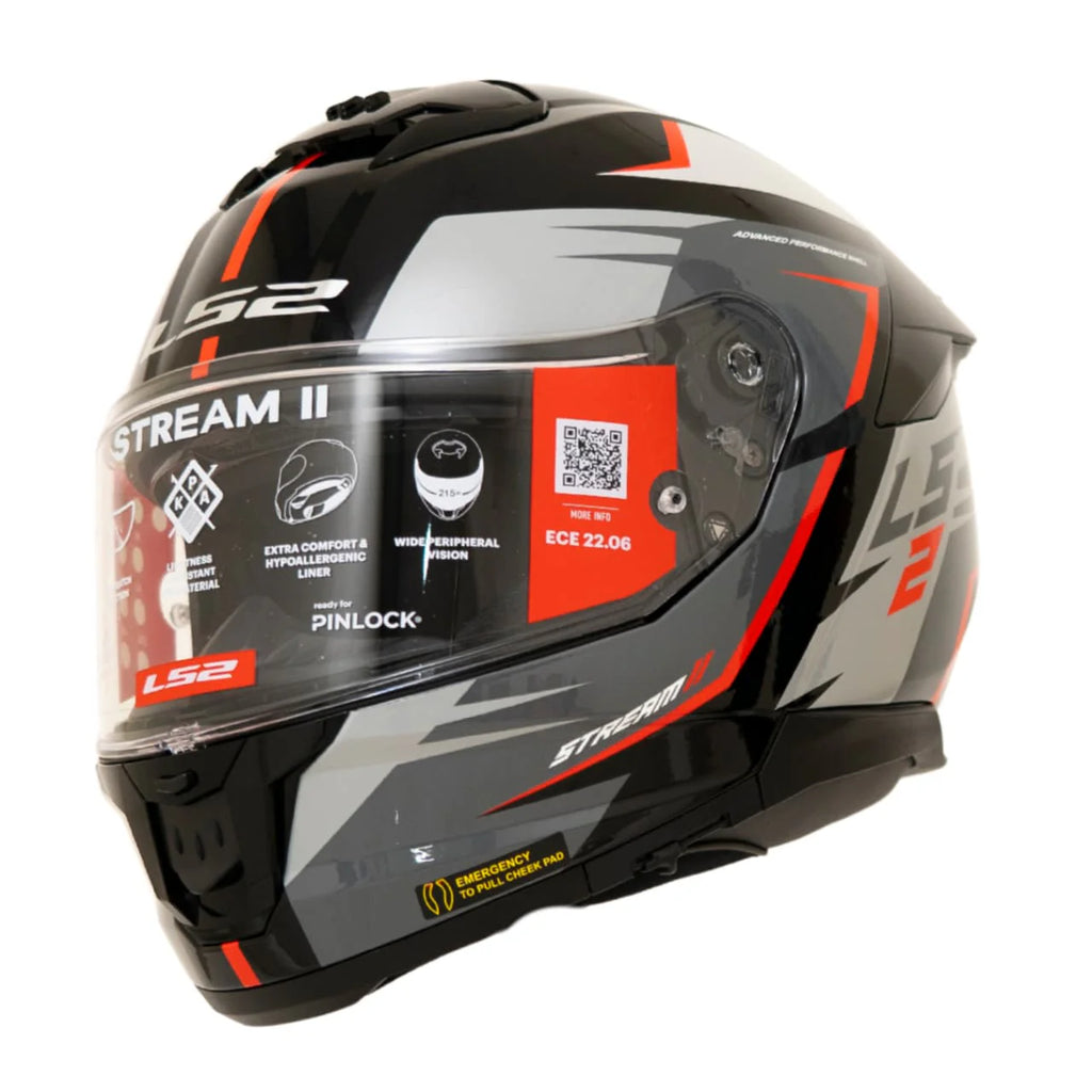 LS2 FF320 Stream II Meteor Gloss Black Red – LazyAssBikers