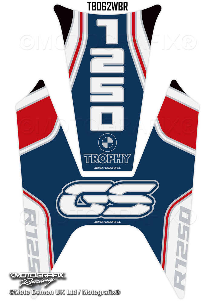 Motografix BMW R1250GS Trophy Motorcycle Tank Pad Protector (TB062WBR ...