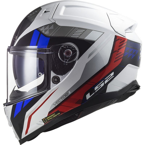 ls2 blue white red helmet 2019 LS2 FF811 Vector II Stylus White Red Blue – LazyAssBikers