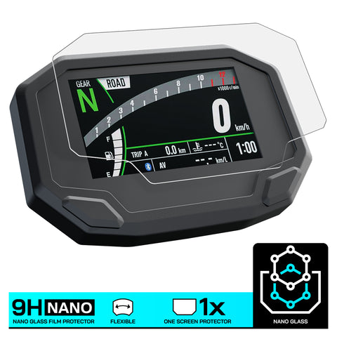 Speedo Angels Kawasaki Ninja 650 / Ninja 1000SX / Z650 / Z900 / Z H2 20+ / Versys 650 22+ / ZX-6R 24+ / ZX-4RR 23+ NANO GLASS Dashboard Screen Protector (2 x Ultra-Clear) (SAKA16NG2)