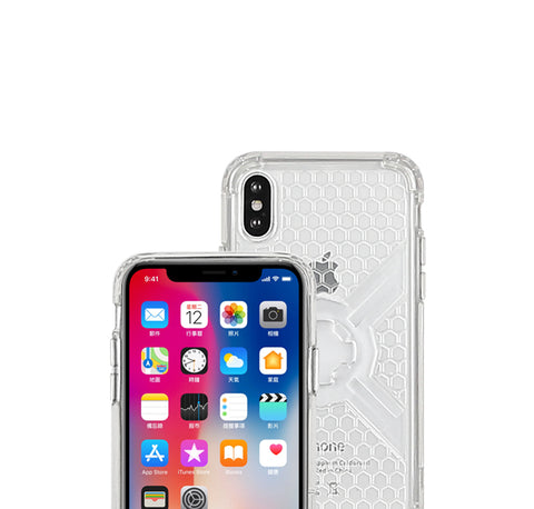 Cube-Intuitive iPhone X/XS X-Guard, Clear Bones Infinity mount