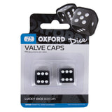 Oxford Lucky Dice Valve Caps Black (OX760)