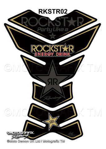 Motografix Rockstar Energy Drink Official Black X3 Piece Tank Protector (RKSTR02)